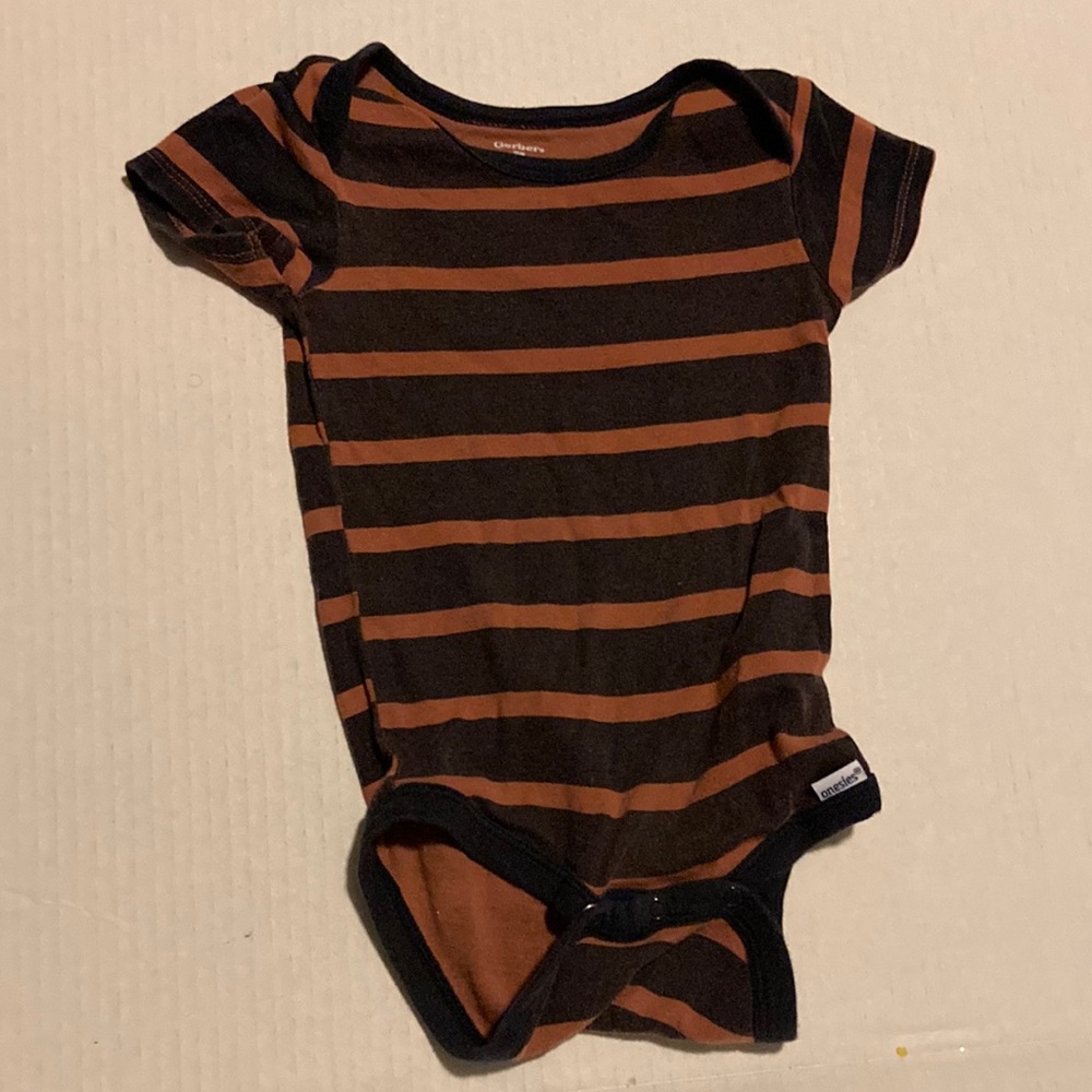 Gerber 12m Onesie Boys Navy and Brown.
